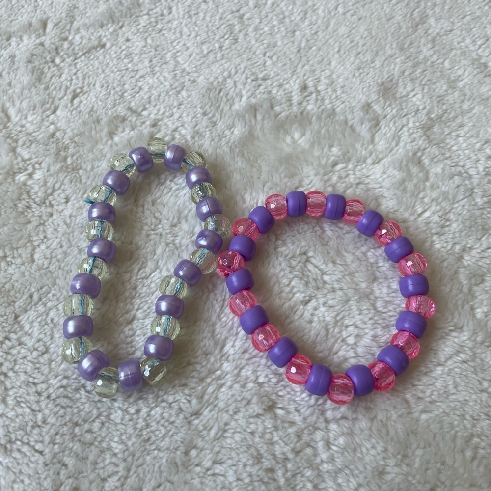 Set of Ten (10) Pastel Rainbow Kandi Bead Bracelets - Picture 5 of 5